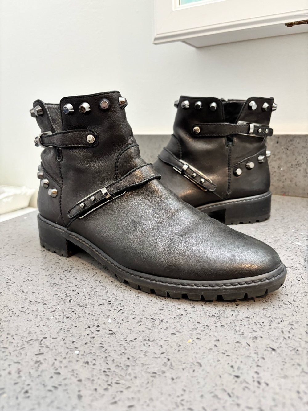 Stuart weitzman Black Studded Leather Ankle Boots - Fashion Boots - Picture 5 of 6